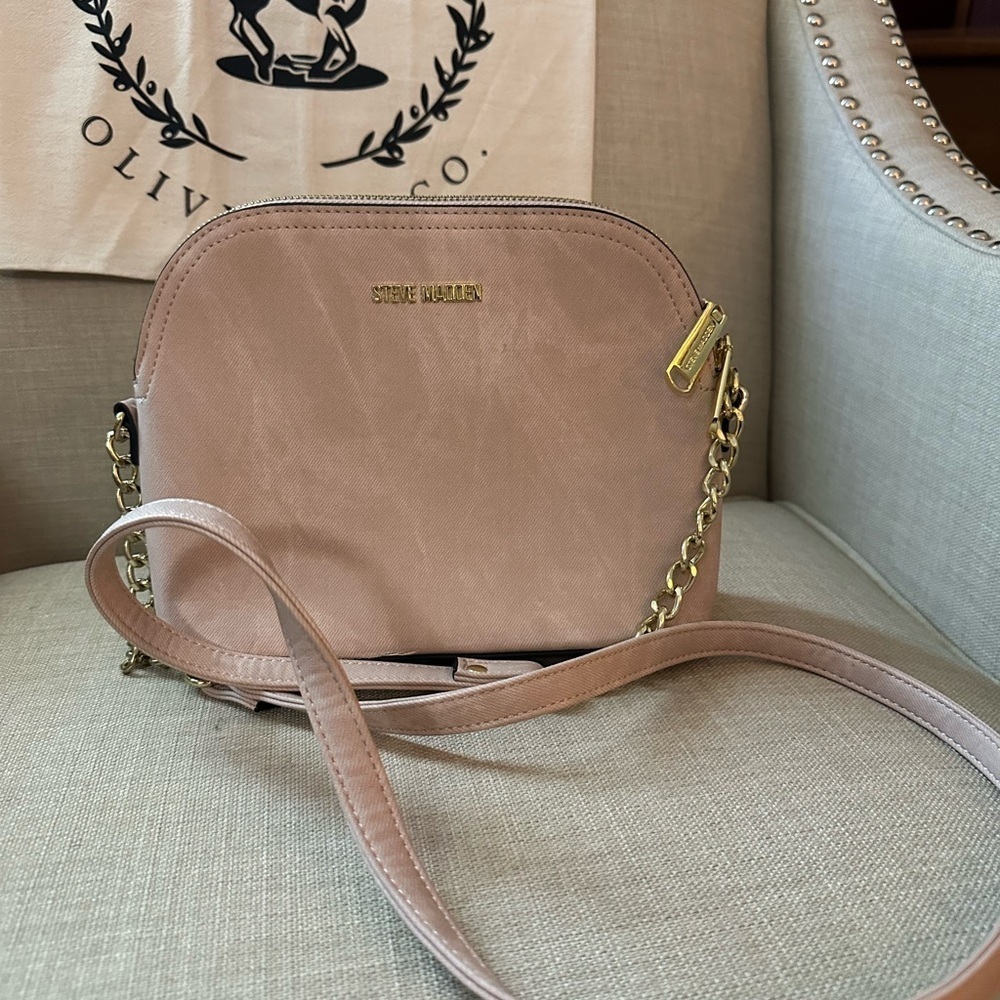 Steve Madden Pink and Gold Crossbody Bag with Dome Shape